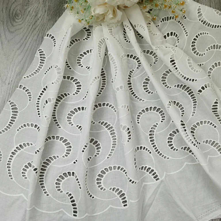 Tela 100% algodón bordada con  - Sewing Eyelet Fabric reseña y precio