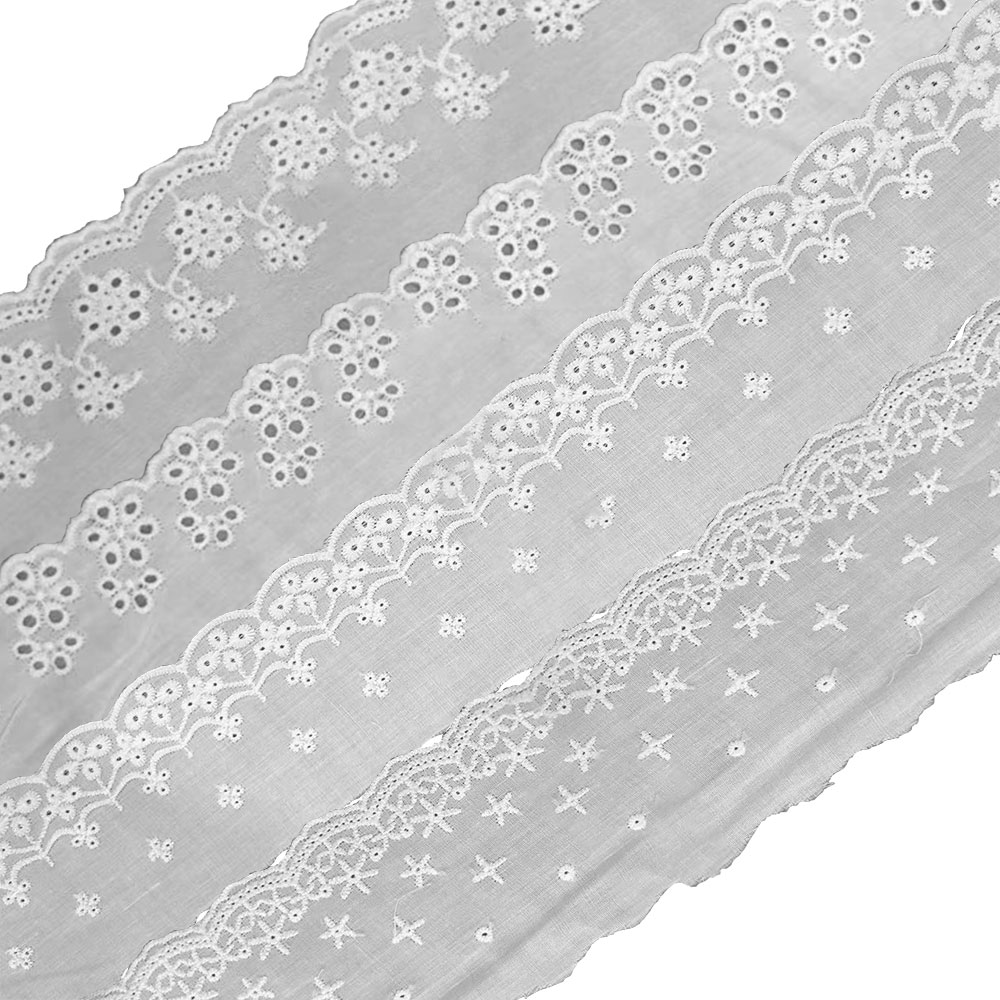 Tela de encaje blanco bordado, - Sewing Eyelet Fabric reseña y precio